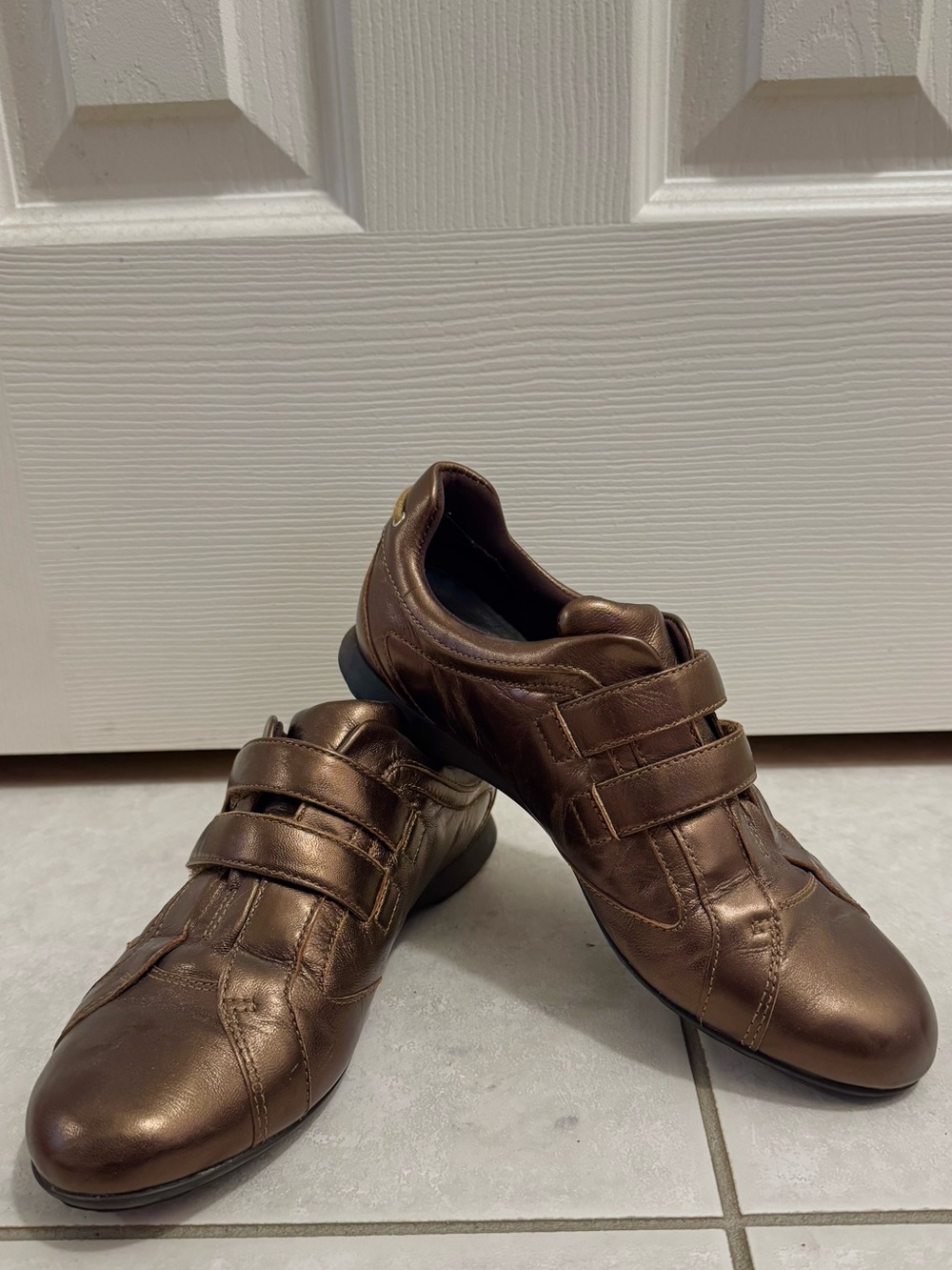 Rockport Metallic Bronze Leather Slip-On Loafers